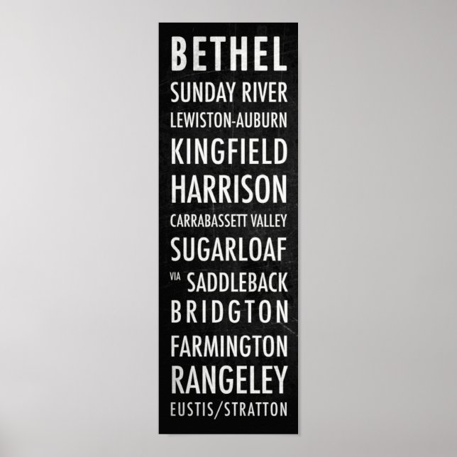 Maine Bus Poster - Lakes & Mountains (Front)