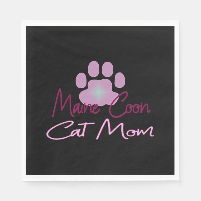 Maine cat mum napkin (Front)