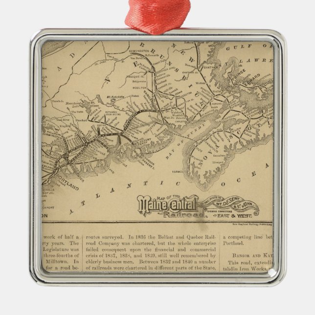 Maine Central Railroad Metal Tree Decoration (Front)