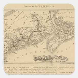 Maine Central Railroad Square Sticker