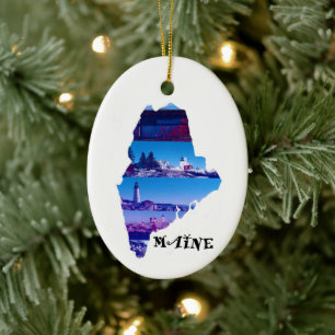 Maine Ceramic Tree Decoration