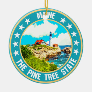 Maine ceramic tree decoration