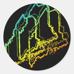 maine chill blur classic round sticker