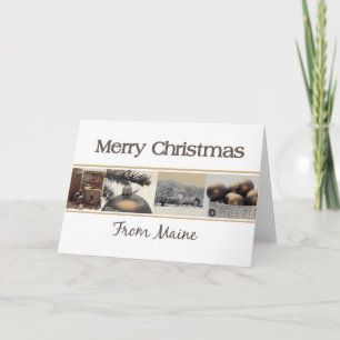 Maine  Christmas Card, state specific Holiday Card