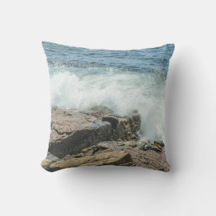 Maine Coast Acadia Ocean Waves Cushion