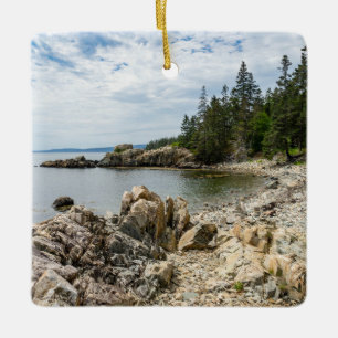 Maine coast ceramic ornament