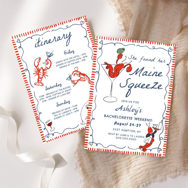 Maine Coastal Lobster Bachelorette Invitation (Creator Uploaded)