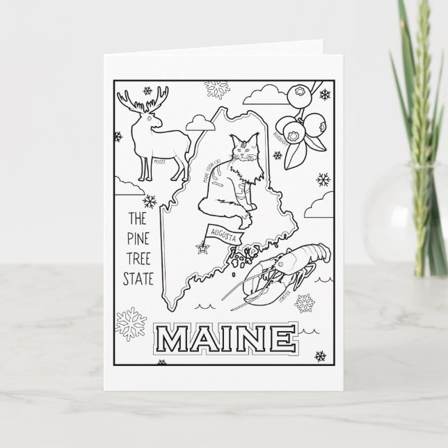 maine colour me collage holiday card (Front)