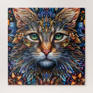 Maine Coon Abstract Gift For Cat Lovers Jigsaw Puzzle