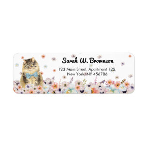 Maine Coon American Cat blue bowtie sitting flower