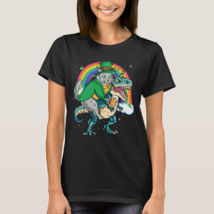 Maine Coon Beer Dino Rex Horn Rainbow Cat T-Shirt