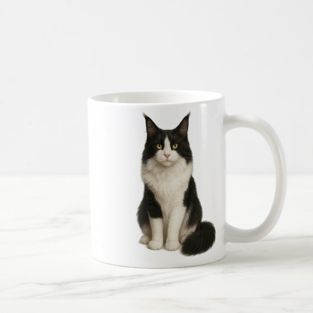 Maine Coon black and white Mug (Right)