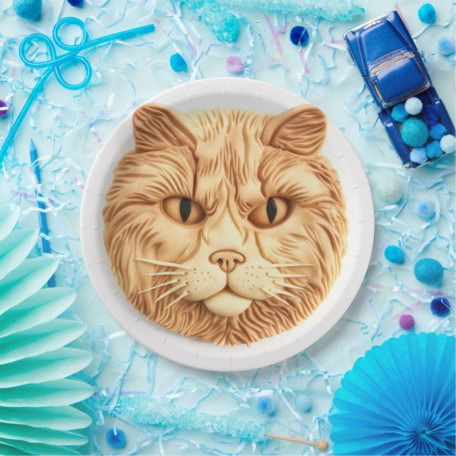 Maine Coon Cat 3D Inspired Paper Plate (Party)