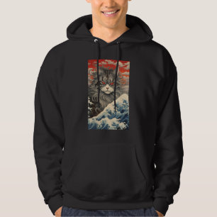 Maine Coon Cat Aesthetic Japanese Ukiyo e 1 Hoodie