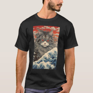 Maine Coon Cat Aesthetic Japanese Ukiyo e 1 T-Shirt