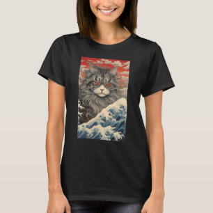 Maine Coon Cat Aesthetic Japanese Ukiyo e 1 T-Shirt