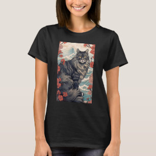 Maine Coon Cat Aesthetic Japanese Ukiyo e 5 T-Shirt