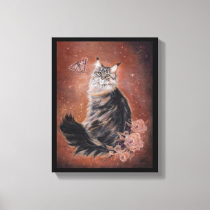 Maine coon cat art by Renee Lavoie Canvas Print