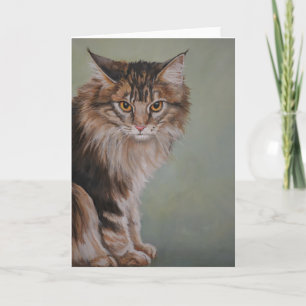 Maine Coon Cat Art Greeting Card