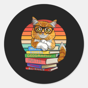 Maine Coon Cat Back To School Teachers Pet Classic Round Sticker