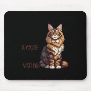 Maine Coon Cat - Because Size S Sticker Mouse Mat