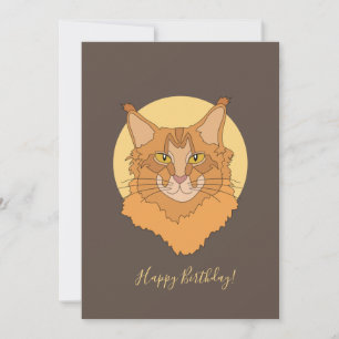 Maine Coon Cat Birthday Card