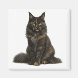 Maine Coon cat Black Smoke Tortie Magnet