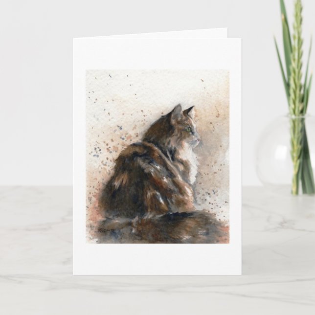 Maine Coon Cat Blank Notecard (Front)