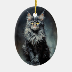 Maine Coon cat Ceramic Tree Decoration