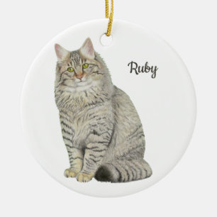 Maine Coon Cat Ceramic Tree Decoration