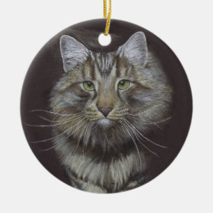 Maine Coon Cat Ceramic Tree Decoration