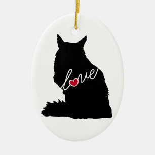 Maine Coon Cat Ceramic Tree Decoration