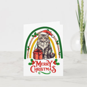 Maine-coon cat Christmas Card