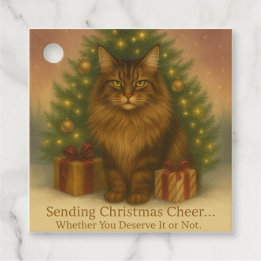 Maine Coon Cat Christmas | Funny Holiday Favour Tags