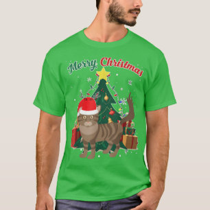 Maine Coon Cat Christmas Tree Snow Flakes Xmas Pre T-Shirt