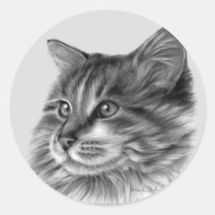 Maine Coon Cat Classic Round Sticker