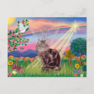 Maine Coon Cat - Cloud Angel Postcard