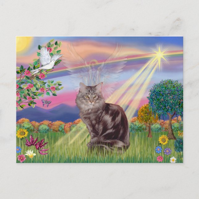Maine Coon Cat  - Cloud Angel Postcard (Front)