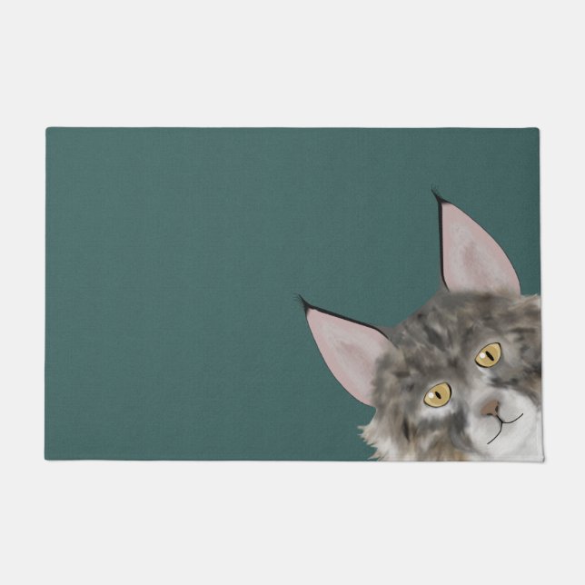 Maine Coon Cat Door Mat (Front)