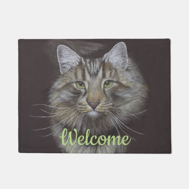 Maine Coon Cat Doormat (Front)