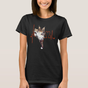 Maine Coon Cat Heartbeat EKG I Love My Cat T-Shirt