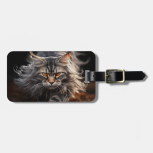 Maine Coon Cat hunting Luggage Tag
