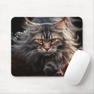 Maine Coon Cat hunting Mouse Mat