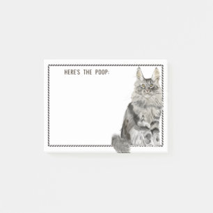 Maine Coon Cat   Keep Funny Quote or Add Monogram Post-it Notes