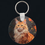 Maine Coon cat Key Ring<br><div class="desc">Maine Coon cat portrait</div>