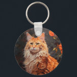Maine Coon cat Key Ring<br><div class="desc">Maine Coon cat portrait</div>