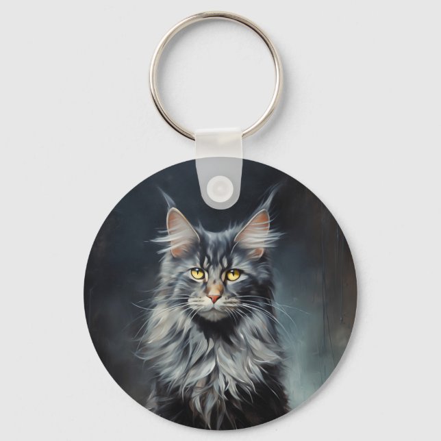 Maine Coon cat Key Ring (Front)