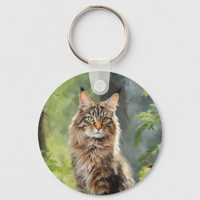 Maine Coon cat Key Ring (Front)