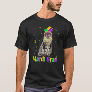 Maine Coon Cat Mardi Gras Meowdi Gras Kitten Mask T-Shirt