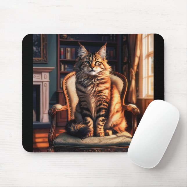 Maine Coon Cat Mouse Mat (With Mouse)